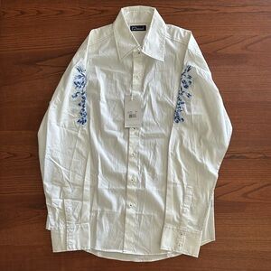 7 Diamonds Long Sleeve Embroidered Button Up Shirt